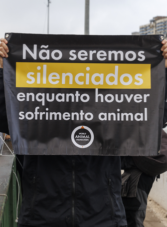 Peaceful protest against JBS's listing on the New York Stock Exchange