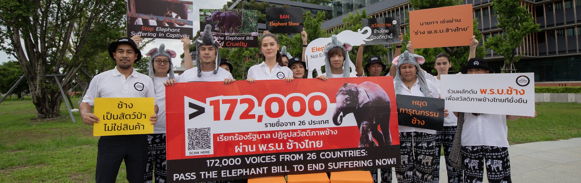 World Animal Protection Thailand deliver signatures. Credit: Chanklang Kanthong