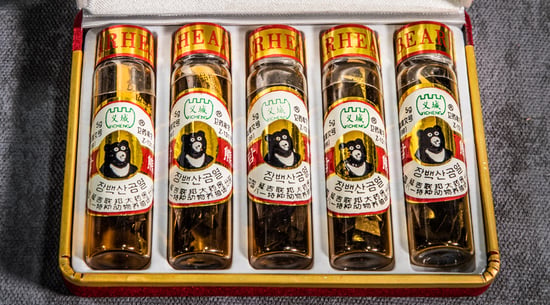 Bear bile vials used in traditional medicine. Credit: Britta Jaschinski